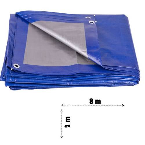 Krycia plachta Profi 2x8 m, 140 g/m, zakrývacia, modrá, s okami