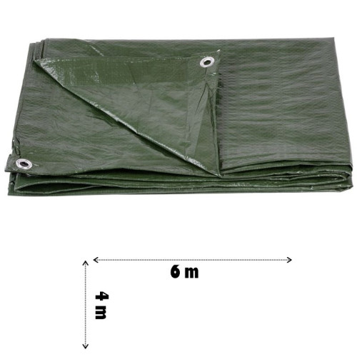 Plachta Tarpaulin Light 4x6 m, 65 g m, zakrývacia, zelená, s okami