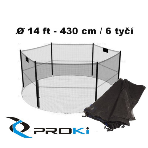 Ochranná sieť na trampolínu 430 cm - 6 tyčí