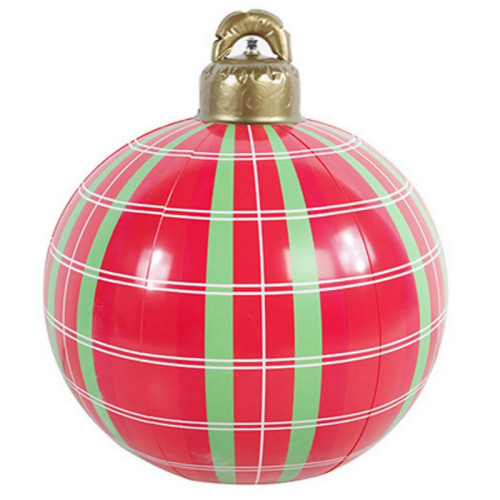 Vianočná Guľa XXXL nafukovacia ø 60 cm -červerno- zelená