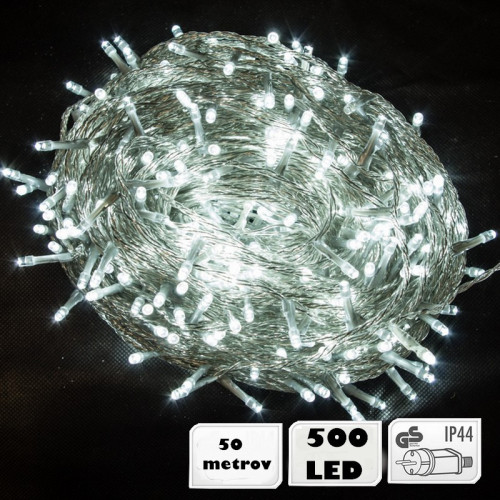 LED Svetelná reťaz 500 LED  - biela 50 metrov