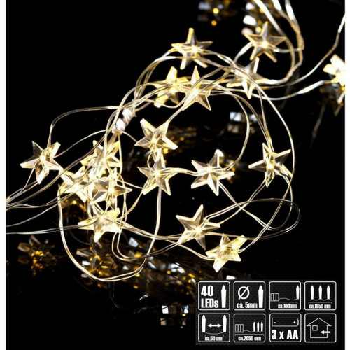 LED - Hviezdy svetelný drôt 40 micro LED