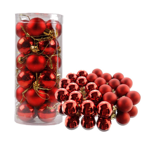 Vianočné Gule set 24 ks ø 2cm - Červené