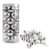 Vianočné Gule set 24 ks ø 2cm - Strieborné