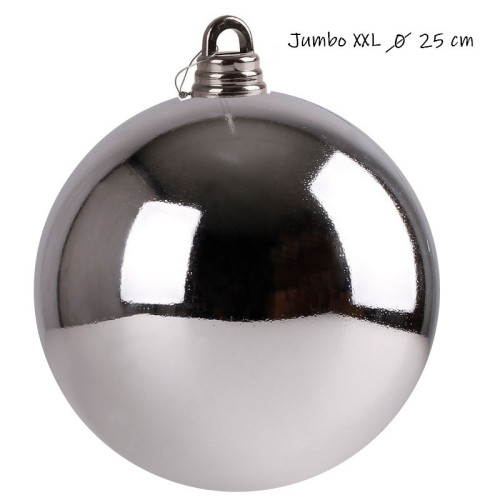 Vianočná Guľa Jumbo xxl ø 25 cm - Strieborná