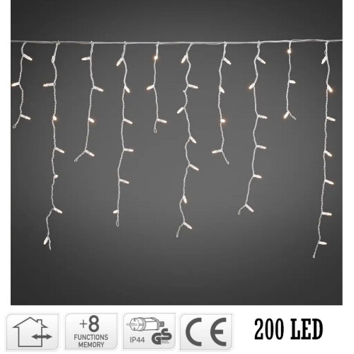 LED Reťaz MULTI CONNECT  200 LED teplá biela, strapce  5m