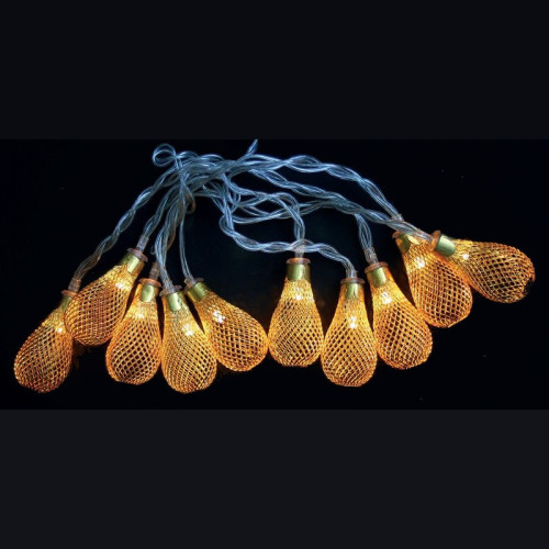 Reťaz Vianoce Lantern Ball, zlatá, 2xAA, osvetlenie, interiér