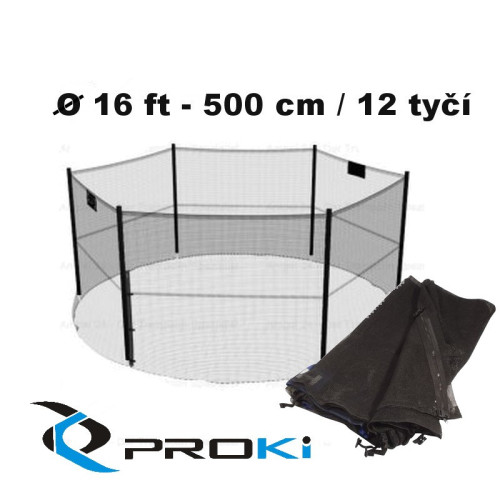 Ochranná sieť k trampolíne 500 cm - 12tyčí
