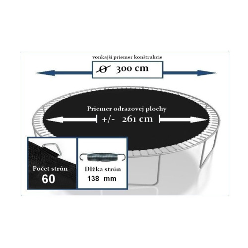 Skákacia plocha k trampolíne 300 cm - 60 pružín