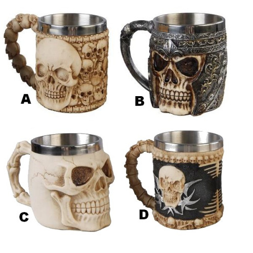 #3062 Nerezová šálka Totenkopsf - dizajn lebka