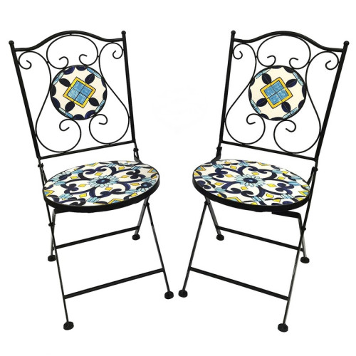 #9020 Záhradné stoličky - 2ks - BISTRO - mosaik 4425