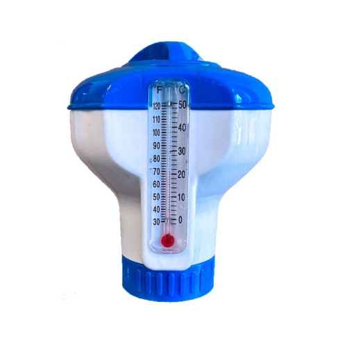 #9129 Bazénový plavák malý s teplomerom na tablety do bazéna 20 g