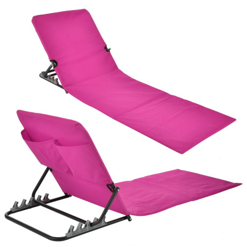 #9282 Plážové lehátko skladacie - ružové
