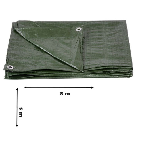 #9311 Plachta Tarpaulin Light 5x8 m, 65 g-m, zakrývacia, zelená, s okami