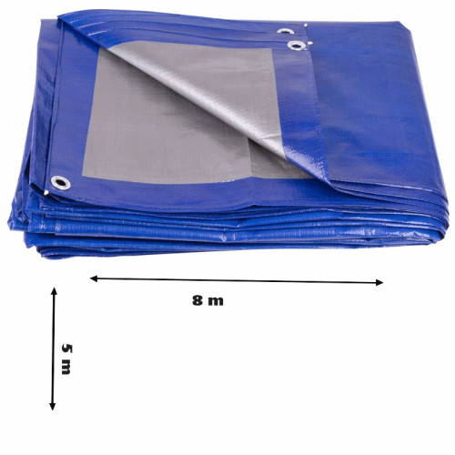 #9313 Plachta Tarpaulin Profi 5x8 m, 140 g, zakrývacia, modrá, s okami