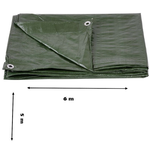 #9314 Plachta Tarpaulin Light 5x6 m, 65 g, zakrývacia, zelená, s okami