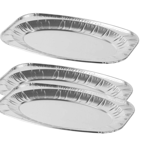 #9326 Podnos MagicHome 35x24x2.6 cm, 3 ks, oválna tácka, ALU