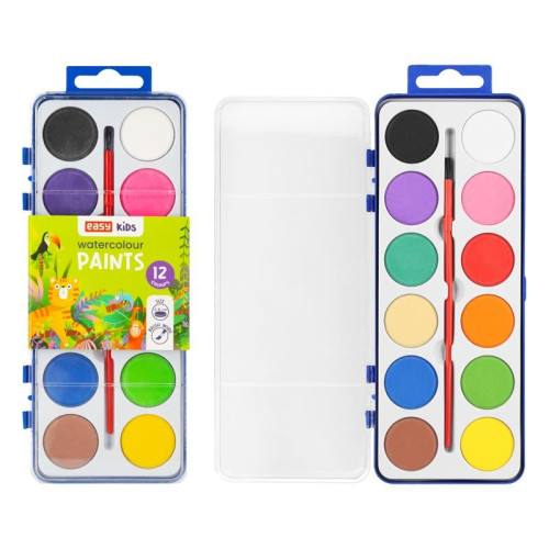 #9485 Vodové farby so štetcom, 12 farieb