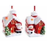 #9580 LED vianočný domček na zavesenie 5,5 x 5 x 7 cm