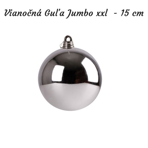 #9618 Vianočná Guľa Jumbo xxl o 15 cm - strieborná