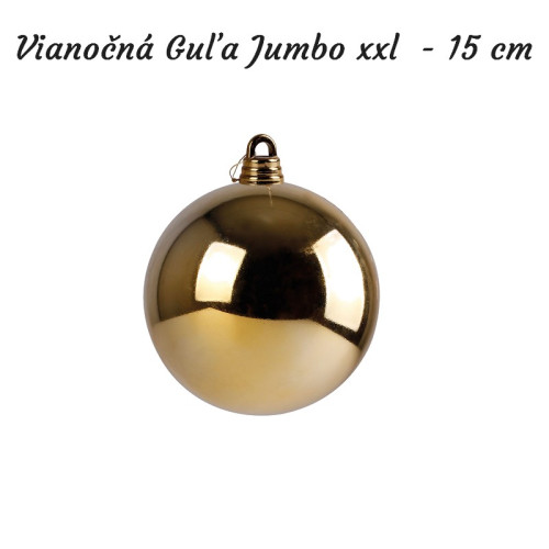 #9619 Vianočná Guľa Jumbo xxl  15 cm - zlata