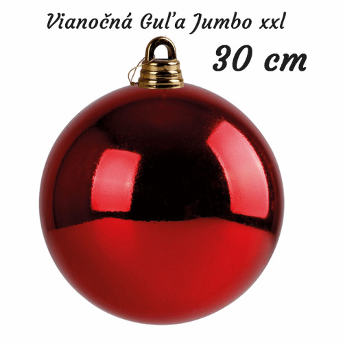 #9621 Vianočná Guľa Jumbo xxl o 30 cm - červená