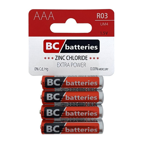 #9637 Batéria AAA zinkochloridová 1,5V mikrotužková 4ks