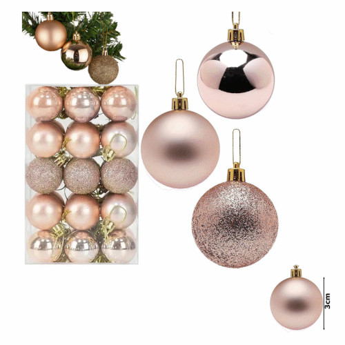 #9675 Zlaté vianočné gule 30 ks set 26099