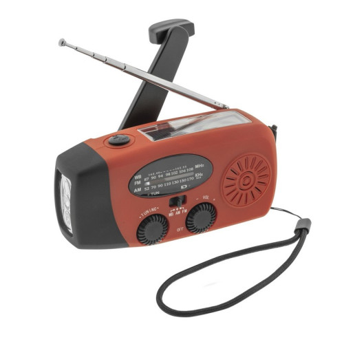 #9707 Kľukové rádio so solárnou LED baterkou a funkciou powerbanky