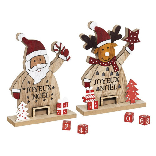 #9717 LED vianočná drevená dekorácia cca 19,5 x 6 x 25 cm