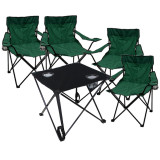 Stolička ANGLER zelená  set 4 ks + stôl skladací