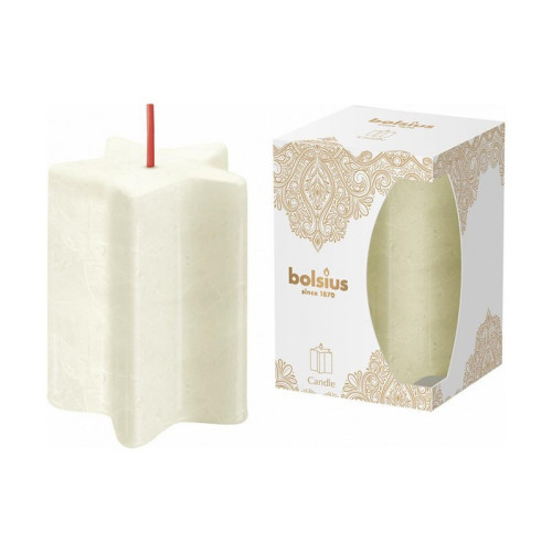 #9822 Sviečka Bolsius Pilla tvar hviezdy, 100x70 mm biela