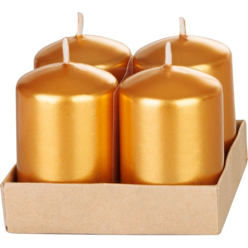 #9848 sviečka valcová zlatá 4x6 1