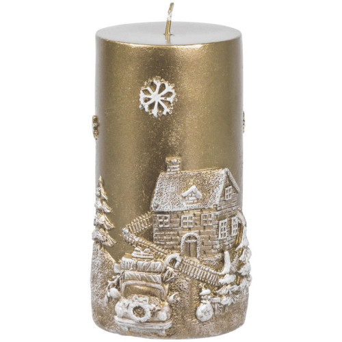 #9852 sviečka 3d vianoce zlatá