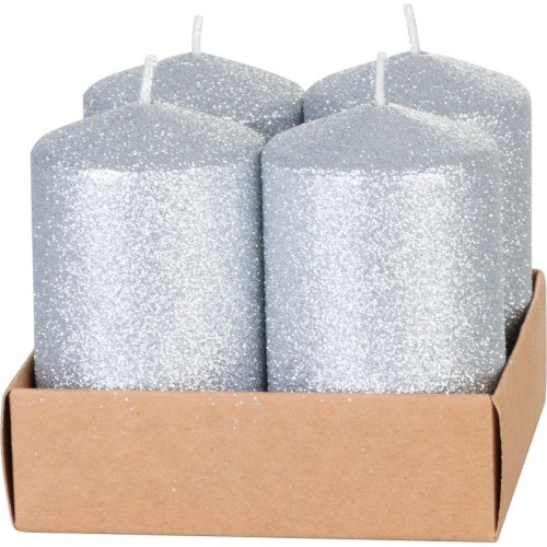 #9840 sviečka valcová strieborná