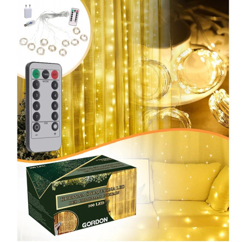 #9881 LED svetelný Záves s USB pripojením 300x300 cm TB