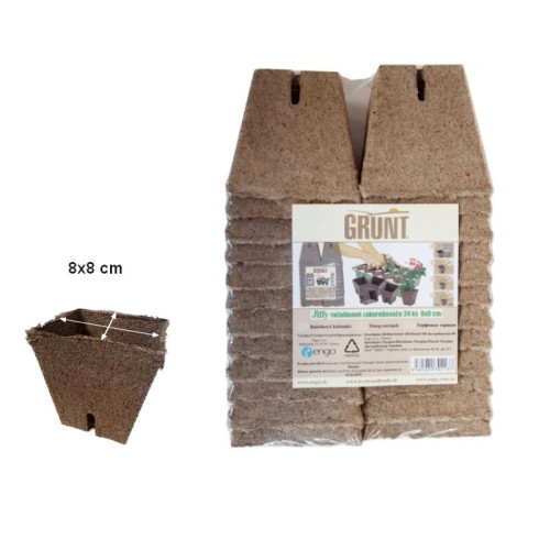 #9926 Jiffy kvetináč 8x8 24ks balenie hranat