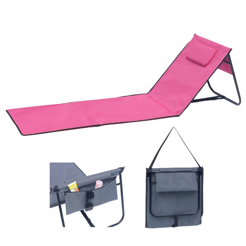#9978 Plážové lehátko s opierkou - Skladacie - ružové