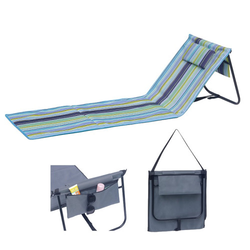 #9980 Plážové lehátko s opierkou - Skladacie - prúžková