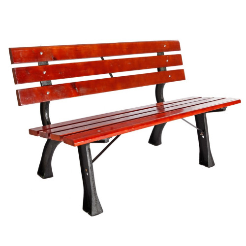 #9981 Parková lavička drevo-liatina -  hnedá