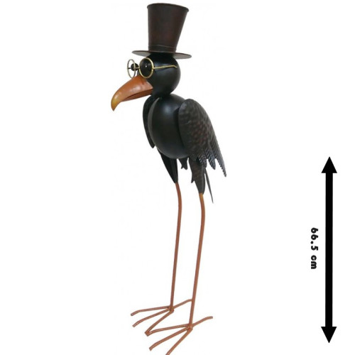 #10172 Dekorácia Vrana plech 24x16x66,5 cm