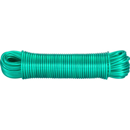 #10284 Šnúra na prádlo ROPE PVC -30 m-4,50 mm, oceľové jadro, zelená