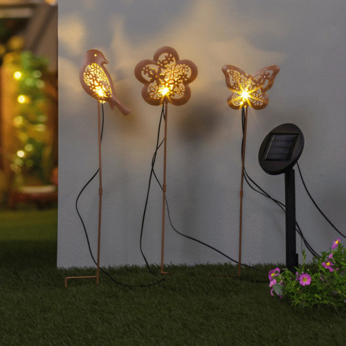 #10310 Solárne záhradné kolíky z kovu, sada 3 kusov 1