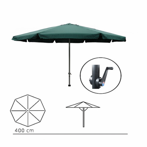 #10512 Slnečník 400 cm s kľukou - Zelený