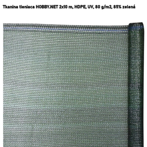 #10750 Tkanina tieniaca HOBBY.NET 2x10 m, HDPE, UV, 80 g m2, 85% zelená