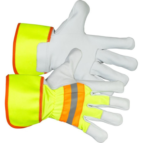 #10814 Rukavice  Janus High Vision, textil - koža s reflexnými prvkami, veľkosť 09