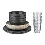 #10832 Kempingový riad Koziol CLUB SET GÖTEBORG - 16-teilig - Grey