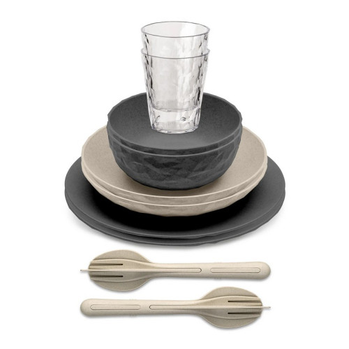 #10835 Kempingový riad Kiozol CLUB SET SKAGEN 10-dielný - Grey