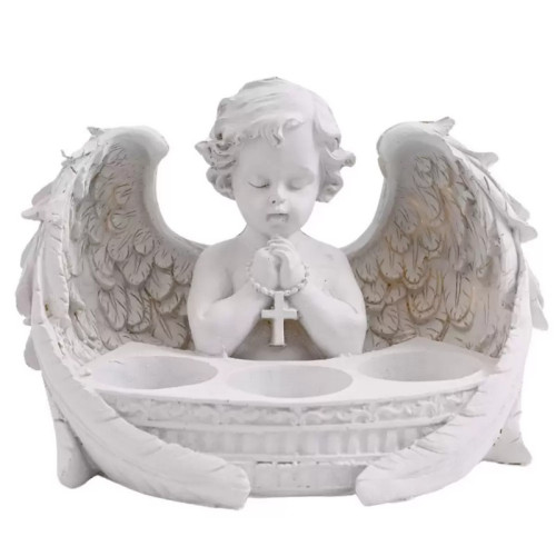 #10841 Anjelik na čajové sviečky 21x12x13cm biela