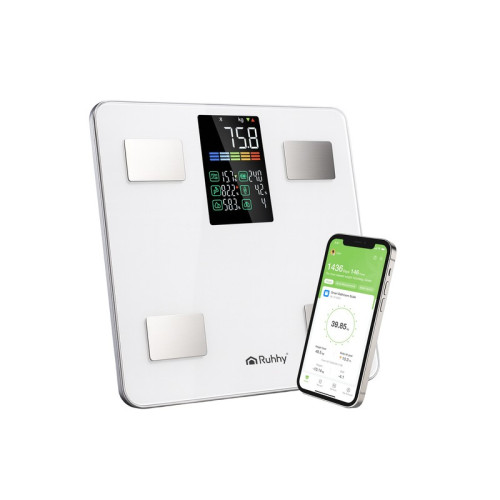 #10879 LCD kúpeľňová váha - analytická biela Ruhhy 20676